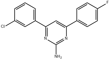 4-(3-chlorophenyl)-6-(4-fluorophenyl)pyrimidin-2-amine Struktur