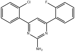 4-(2-chlorophenyl)-6-(2-fluorophenyl)pyrimidin-2-amine Struktur