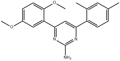 4-(2,5-dimethoxyphenyl)-6-(2,4-dimethylphenyl)pyrimidin-2-amine Struktur