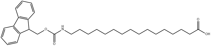 16-((((9H-fluoren-9-yl)methoxy)carbonyl)amino)hexadecanoic acid Struktur