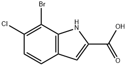 7-bromo-6-chloro-1H-indole-2-carboxylic acid Struktur