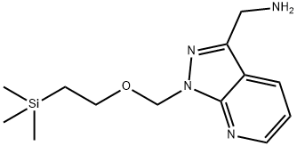 (1-((2-(trimethylsilyl)ethoxy)methyl)-1H-pyrazolo[3,4-b]pyridin-3-yl)methanamine Structure