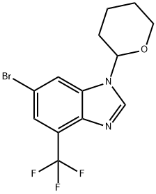 6-bromo-4-(trifluoromethyl)-1-(tetrahydro-2H-pyran-2-yl)-1H-benzo[d]imidazole Struktur