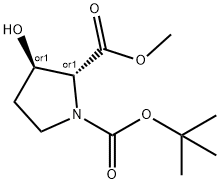 BOC-(2S,3S)-3-HYDROXYPYRROLIDINE-2-CARBOXYLIC ACID METHYL ESTER Struktur