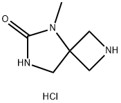 5-methyl-2,5,7-triazaspiro[3.4]octan-6-one hydrochloride Struktur