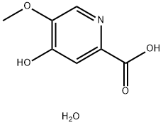 4-hydroxy-5-methoxy-2-pyridinecarboxylic acid hydrate Struktur