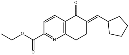 ethyl 6-(cyclopentylmethylene)-5-oxo-5,6,7,8-tetrahydroquinoline-2-carboxylate Struktur