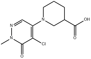 1-(5-Chloro-1-methyl-6-oxo-1,6-dihydro-pyridazin-4-yl)-piperidine-3-carboxylic acid Struktur