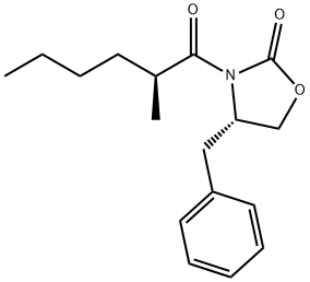 (4S)-4-benzyl-3-[(2S)-2-methylhexanoyl]-1,3-oxazolidin-2-one Struktur