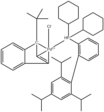 Chloro(1-t-butylindenyl)[2-(dicyclohexylphosphino)-2',4',6'-tri-i-propyl-1,1'-biphenyl]palladium(II)|氯(1-叔丁基茚基)[2-(二環(huán)己基膦)-2',4',6'-三-異丙基-1,1'-聯(lián)苯]鈀(II)