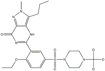5-[2-ethoxy-5-[4-(trideuteriomethyl)piperazin-1-yl]sulfonylphenyl]-2-methyl-3-propyl-4H-pyrazolo[4,3-d]pyrimidin-7-one Struktur