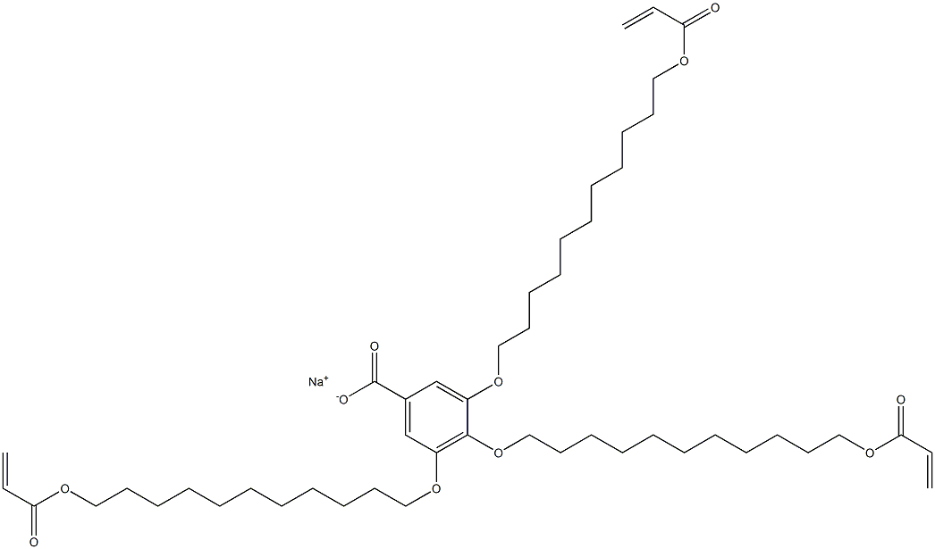 3,4,5-tris[[11-[(1-oxo-2-propenyl)oxy]undecyl]oxy]-Benzoic acid sodium salt Struktur