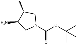 tert-butyl (3S,4R)-3-amino-4-methylpyrrolidine-1-carboxylate Struktur