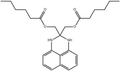 (2,3-dihydro-1H-perimidine-2,2-diyl)bis(methylene) dihexanoate Struktur