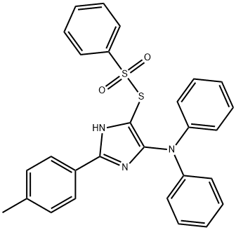 S-[4-(diphenylamino)-2-(4-methylphenyl)-1H-imidazol-5-yl] benzenesulfonothioate Struktur