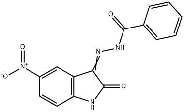 N'-[(3Z)-5-nitro-2-oxo-1,2-dihydro-3H-indol-3-ylidene]benzohydrazide Struktur