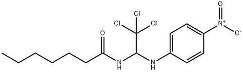 N-[2,2,2-trichloro-1-(4-nitroanilino)ethyl]heptanamide Struktur