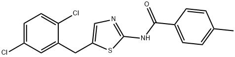 N-[5-[(2,5-dichlorophenyl)methyl]-1,3-thiazol-2-yl]-4-methylbenzamide Struktur