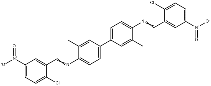 N,N'-bis(2-chloro-5-nitrobenzylidene)-3,3'-dimethyl-4,4'-biphenyldiamine Struktur