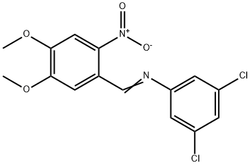 (3,5-dichlorophenyl)(4,5-dimethoxy-2-nitrobenzylidene)amine Struktur