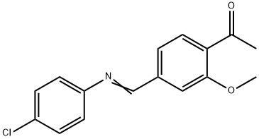1-(4-{[(4-chlorophenyl)imino]methyl}-2-methoxyphenyl)ethanone Struktur