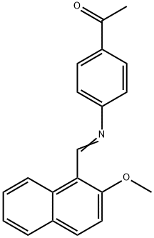 1-(4-{[(2-methoxy-1-naphthyl)methylene]amino}phenyl)ethanone Struktur