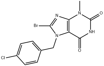8-bromo-7-(4-chlorobenzyl)-3-methyl-3,7-dihydro-1H-purine-2,6-dione Struktur