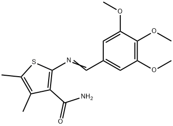 4,5-dimethyl-2-[(3,4,5-trimethoxybenzylidene)amino]-3-thiophenecarboxamide Struktur