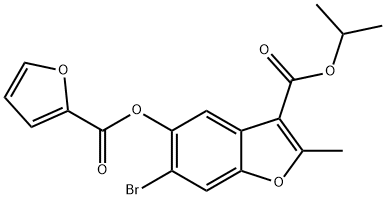 isopropyl 6-bromo-5-((furan-2-carbonyl)oxy)-2-methylbenzofuran-3-carboxylate Structure