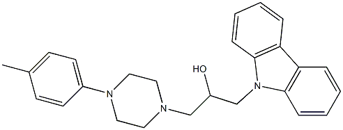 1-(9H-carbazol-9-yl)-3-(4-(p-tolyl)piperazin-1-yl)propan-2-ol Struktur