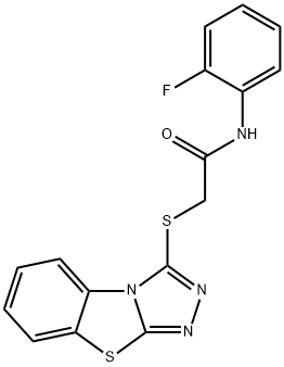 2-(benzo[4,5]thiazolo[2,3-c][1,2,4]triazol-3-ylthio)-N-(2-fluorophenyl)acetamide Struktur