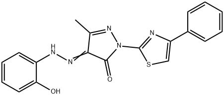 4-[(2-hydroxyphenyl)hydrazono]-5-methyl-2-(4-phenyl-1,3-thiazol-2-yl)-2,4-dihydro-3H-pyrazol-3-one Structure