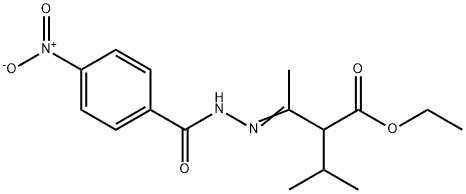 ethyl 2-isopropyl-3-[(4-nitrobenzoyl)hydrazono]butanoate Struktur