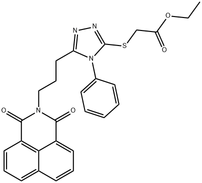 ethyl 2-((5-(3-(1,3-dioxo-1H-benzo[de]isoquinolin-2(3H)-yl)propyl)-4-phenyl-4H-1,2,4-triazol-3-yl)thio)acetate Struktur