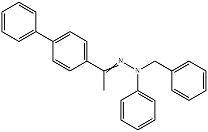 1-benzyl-2-[1-(4-biphenylyl)ethylidene]-1-phenylhydrazine Struktur