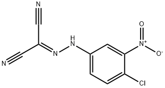 [(4-chloro-3-nitrophenyl)hydrazono]malononitrile Struktur
