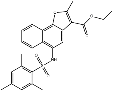 ethyl 2-methyl-5-((2,4,6-trimethylphenyl)sulfonamido)naphtho[1,2-b]furan-3-carboxylate Structure
