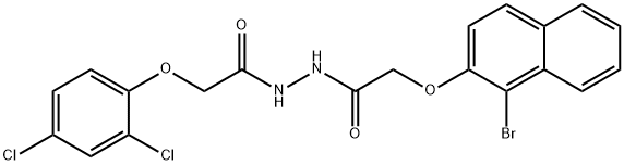 2-[(1-bromo-2-naphthyl)oxy]-N'-[(2,4-dichlorophenoxy)acetyl]acetohydrazide Struktur