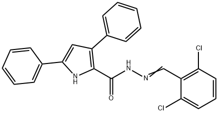 N'-(2,6-dichlorobenzylidene)-3,5-diphenyl-1H-pyrrole-2-carbohydrazide Struktur