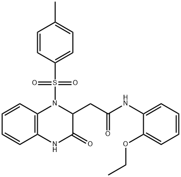 N-(2-ethoxyphenyl)-2-[1-(4-methylphenyl)sulfonyl-3-oxo-2,4-dihydroquinoxalin-2-yl]acetamide Struktur