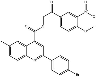 2-(4-methoxy-3-nitrophenyl)-2-oxoethyl 2-(4-bromophenyl)-6-methylquinoline-4-carboxylate Struktur