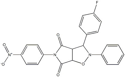 3-(4-fluorophenyl)-5-(4-nitrophenyl)-2-phenyltetrahydro-4H-pyrrolo[3,4-d]isoxazole-4,6(5H)-dione Struktur
