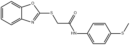 2-(1,3-benzoxazol-2-ylsulfanyl)-N-[4-(methylsulfanyl)phenyl]acetamide Struktur