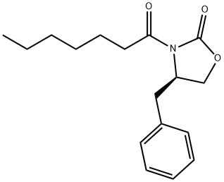 (R)-4-benzyl-3-heptanoyl-2-oxazolidinone Struktur