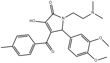 5-(3,4-dimethoxyphenyl)-1-(2-(dimethylamino)ethyl)-3-hydroxy-4-(4-methylbenzoyl)-1,5-dihydro-2H-pyrrol-2-one Struktur