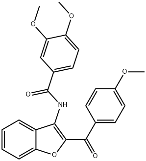 3,4-dimethoxy-N-[2-(4-methoxybenzoyl)-1-benzofuran-3-yl]benzamide Struktur