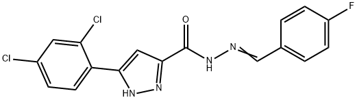 (E)-3-(2,4-dichlorophenyl)-N-(4-fluorobenzylidene)-1H-pyrazole-5-carbohydrazide Structure