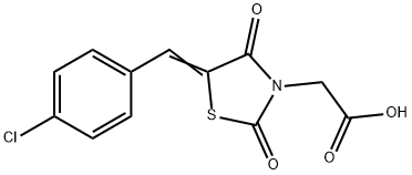 (Z)-2-(5-(4-chlorobenzylidene)-2,4-dioxothiazolidin-3-yl)acetic acid Struktur