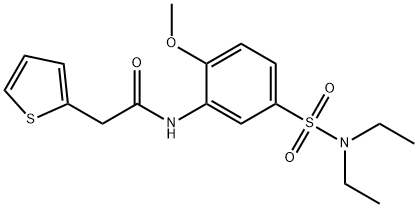 N-[5-(diethylsulfamoyl)-2-methoxyphenyl]-2-thiophen-2-ylacetamide Struktur