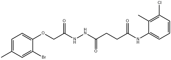 4-{2-[(2-bromo-4-methylphenoxy)acetyl]hydrazino}-N-(3-chloro-2-methylphenyl)-4-oxobutanamide Struktur